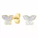 sommerfugle brillantøreringe i 14 karat guld med rhodium med diamant 
