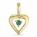 hjerte smaragd vedhæng i 14 karat guld 0,053 ct