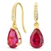 dråbeformede øreringe i 9 karat guld med rubin og zirkon - Gold Collection