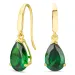 dråbeformede øreringe i 9 karat guld med smaragd og zirkon - Gold Collection
