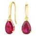 dråbeformede øreringe i 9 karat guld med rubin og zirkon - Gold Collection
