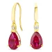dråbeformede øreringe i 9 karat guld med rubin og zirkon - Gold Collection