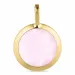 Rundt pink vedhæng i 9 karat guld