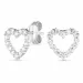 hjerte øreringe i 14 karat hvidguld med 
