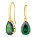 dråbeformede øreringe i 14 karat guld med smaragd og zirkon - Gold Collection