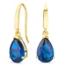 dråbeformede øreringe i 14 karat guld med safir og zirkon - Gold Collection