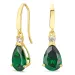 dråbeformede øreringe i 14 karat guld med smaragd og zirkon - Gold Collection