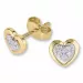 Hjerte diamantøreringe i 14 karat guld og hvidguld med diamanter 