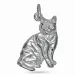 katte vedhæng i sølv