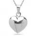 12 x 18 mm hjerte vedhæng med halskæde i sølv med vedhæng i sølv