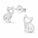 Katte øreringe i sølv