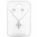 Kors sæt med øreringe og halskæde i sølv