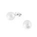 6 mm runde hvide perle ørestikker i sølv