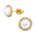 9 mm runde perle ørestikker i forgyldt stål