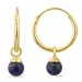 12 mm lapis lazuli creoler i forgyldt sølv