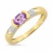 lilla ametyst ring i 9 karat guld med rhodium