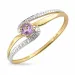 Ametyst ring i 9 karat guld med 9 karat hvidguld