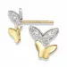 sommerfugle øreringe i 9 karat guld med rhodium med zirkon