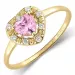 Elegant hjerte lyserød zirkon ring i 9 karat guld