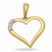 Trendy hjerte diamant vedhæng i 9 karat guld med rhodium 0,074 ct