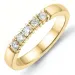 Alliancering i 14 karat guld 5 x 0,05 ct