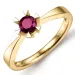 0,50 ct rubin solitairering i 14 karat guld 0,50 ct