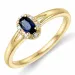 Safir ring i 14 karat guld 0,03 ct 0,35 ct