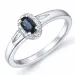 safir diamantring i 14 karat hvidguld 0,03 ct 0,35 ct