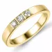 alliancering i 14 karat guld 3 x 0,05 ct