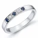 safir alliancering i 14 karat hvidguld 0,06 ct 0,15 ct