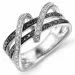 Sort diamant ring i 14 karat hvidguld 0,16 ct 0,19 ct