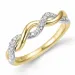 diamantring i 14 karat guld.- og hvidguld 0,13 ct