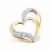 hjerte vedhæng i 9 karat guld med rhodium