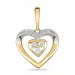 hjerte vedhæng i 9 karat guld med rhodium