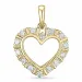 hjerte diamant vedhæng i 14 karat guld 0,26 ct