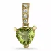 hjerte peridot vedhæng i 14 karat guld 0,03 ct