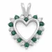Hjerte smaragd vedhæng i 14 karat hvidguld 0,23 ct 0,28 ct