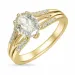 kvarts diamantring i 14 karat guld 0,90 ct 0,12 ct