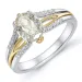 kvarts diamantring i 14 karat guld.- og hvidguld 0,90 ct 0,12 ct