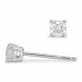 2 x 0,20 ct diamant solitaireørestikker i 14 karat hvidguld med diamant 