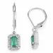 bestillingsvare - smaragd øreringe i 14 karat hvidguld med diamant og smaragd 