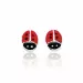Små Scrouples mariehøne øreringe i sølv rød emalje sort emalje