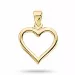 14 X 19 mm Scrouples hjerte vedhæng med halskæde i 8 karat guld med forgyldt sølvhalskæde