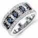 blå safir diamantring i 14 karat hvidguld 0,49 ct 1,75 ct