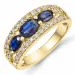 safir diamantring i 14 karat guld 0,21 ct 1,35 ct