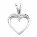 hjerte diamantvedhæng i 14 karat hvidguld 0,02 ct