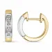 14 mm diamant creoler i 14 karat guld og hvidguld med diamant