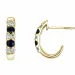 safir halvcreoler i 14 karat guld med diamant og safir
