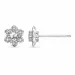 blomster diamant ørestikker i 14 karat hvidguld med diamant