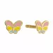 Aagaard sommerfugl øreringe i forgyldt sølv pink emalje gul emalje blå emalje